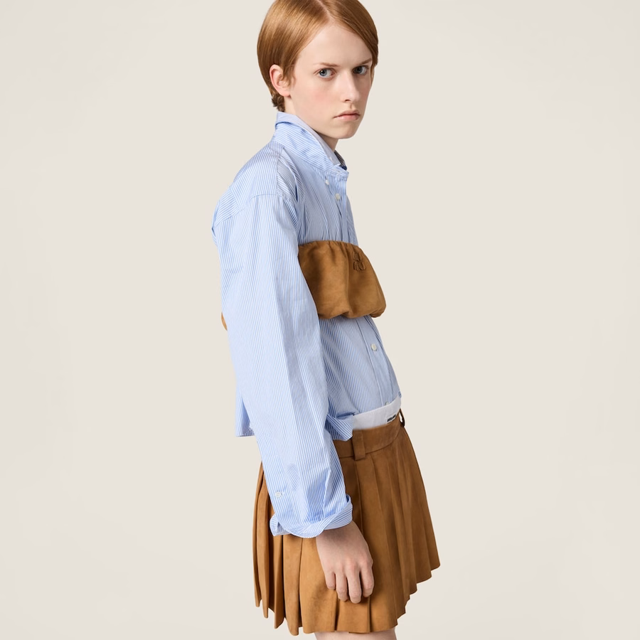Waxed suede bandeau top