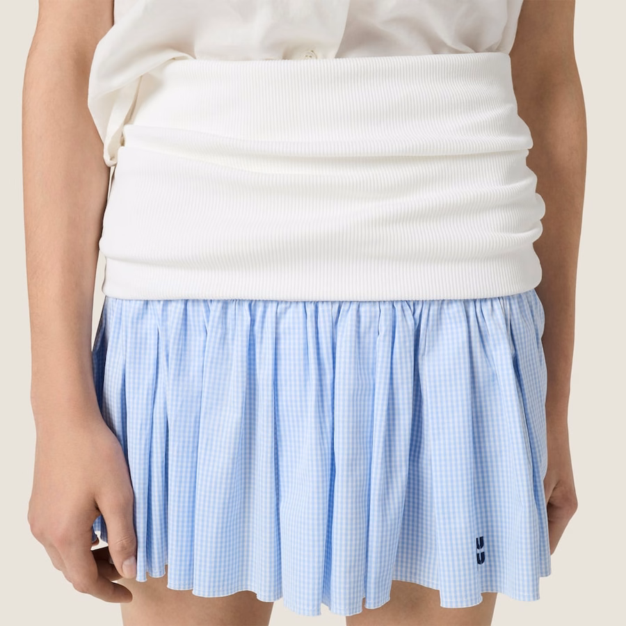 Jersey and poplin miniskirt