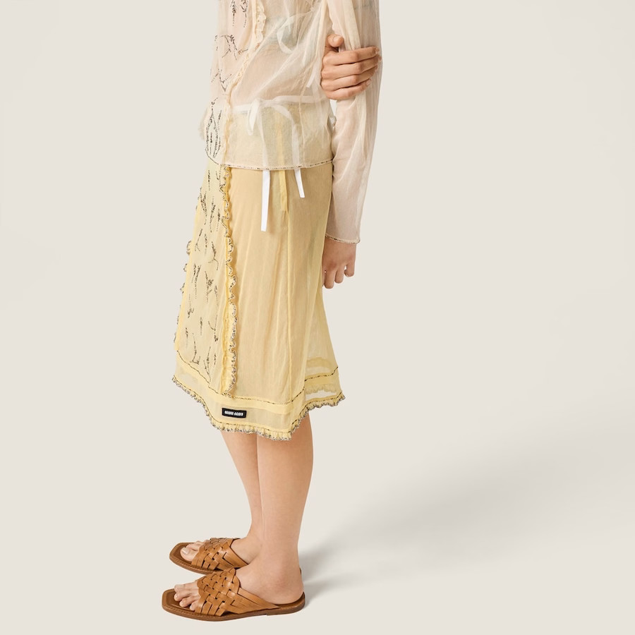 Embroidered tulle skirt