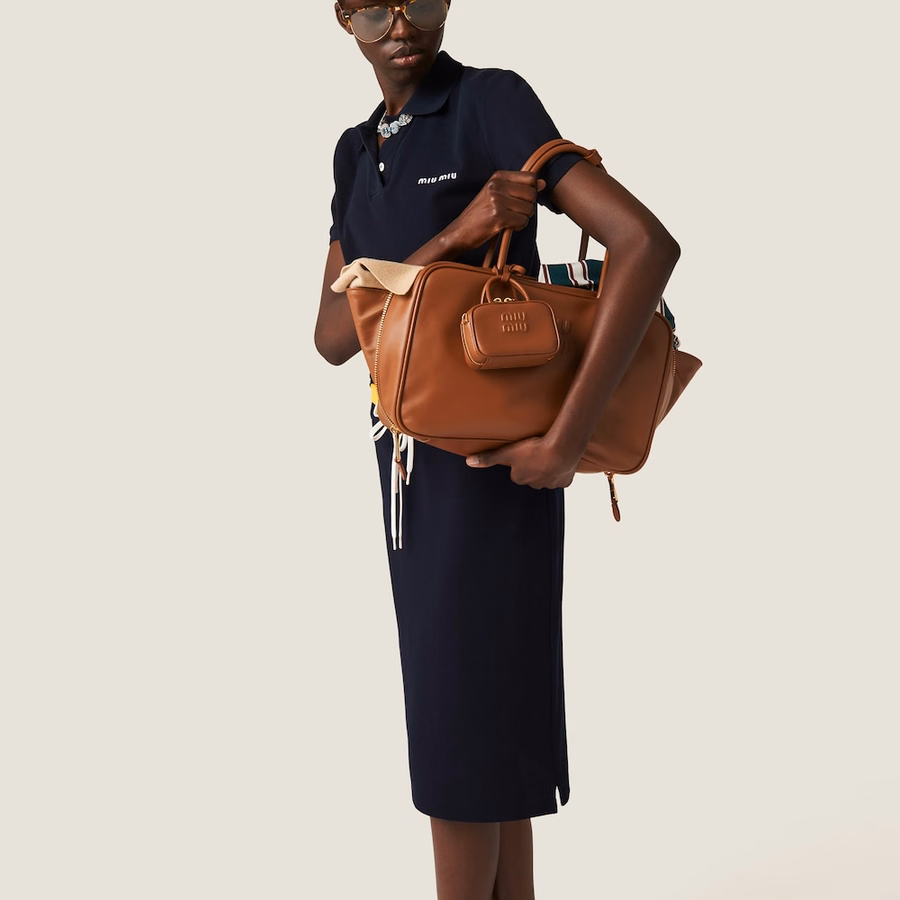 Cotton piqué skirt