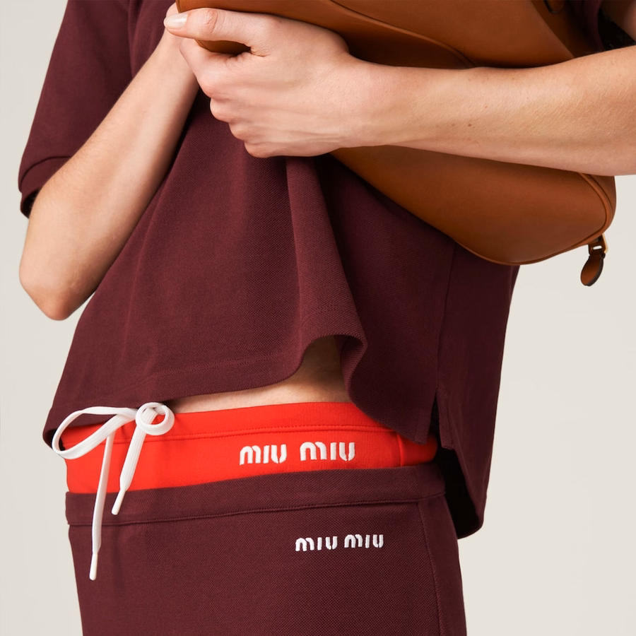 Cotton piqué skirt