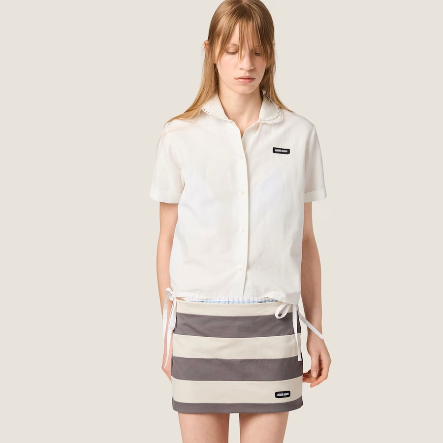 Striped jersey miniskirt