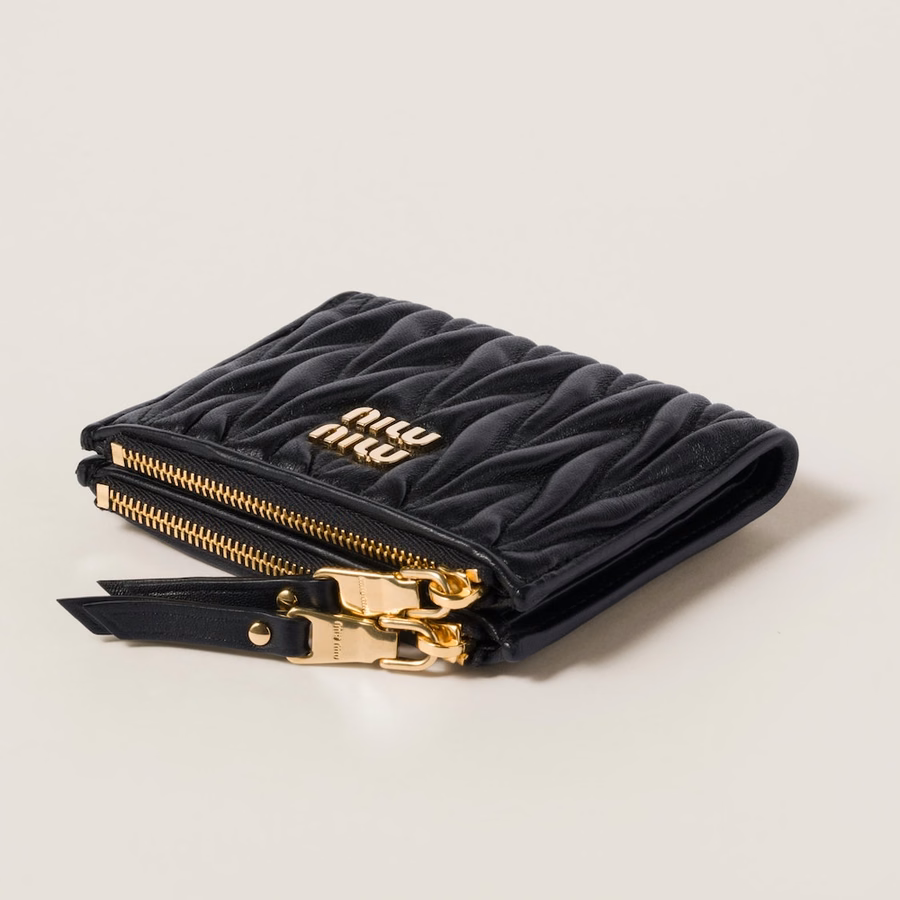 Small wallet in matelassé nappa leather