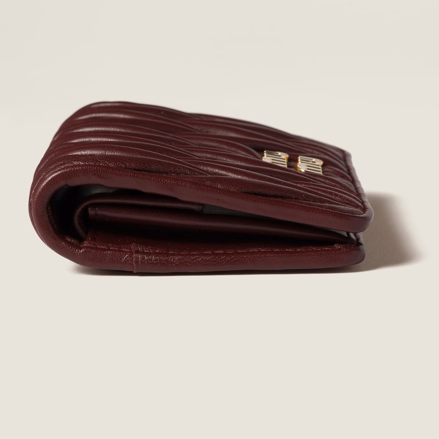 Small matelassé nappa leather wallet