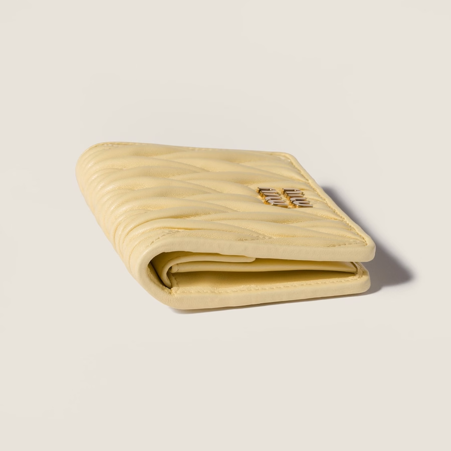 Small matelassé nappa leather wallet