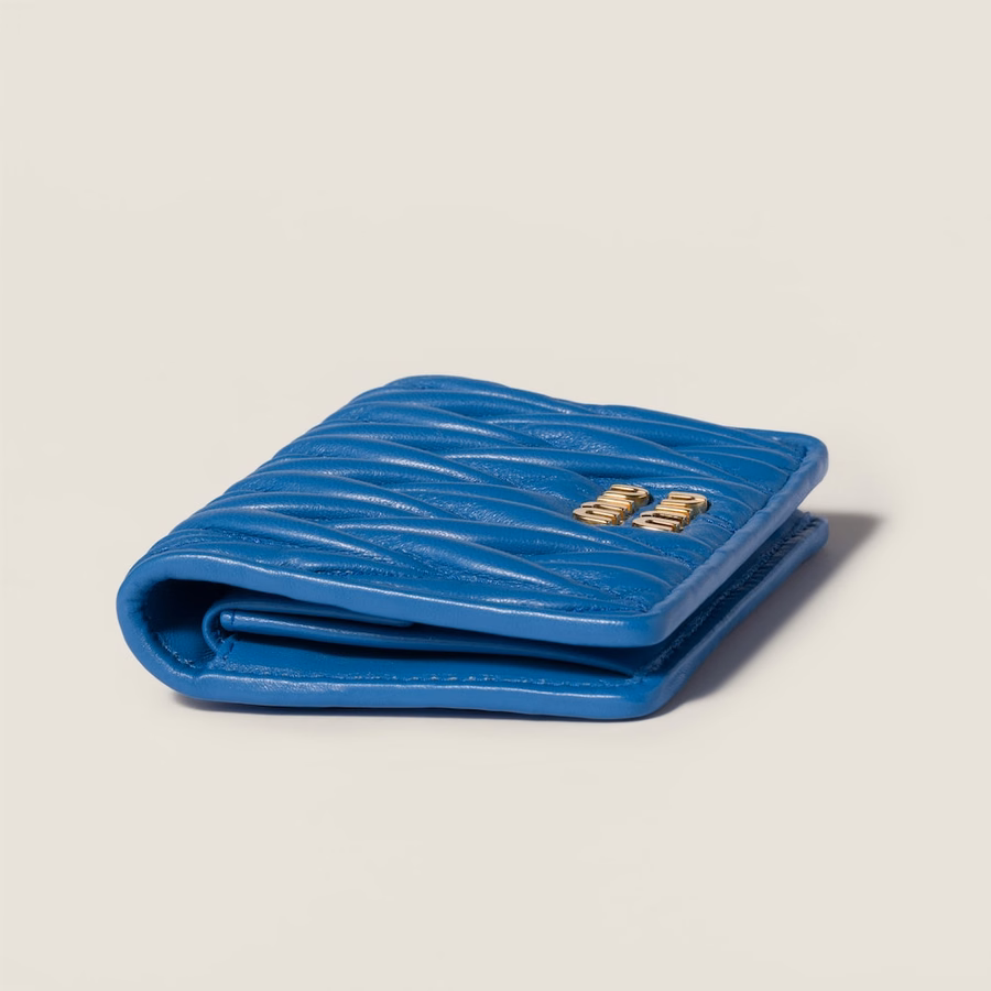 Small matelassé nappa leather wallet