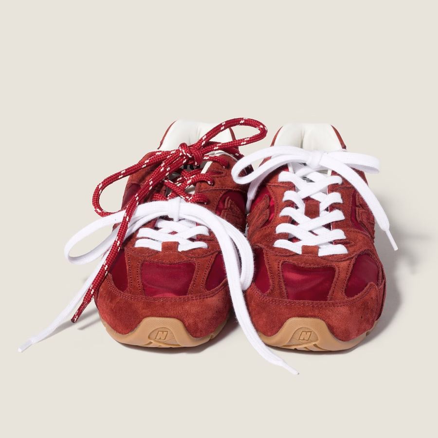 New Balance X Miu Miu 530 SL technical fabric and suede sneakers