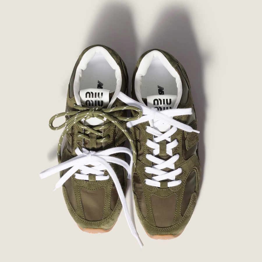 New Balance X Miu Miu 530 SL technical fabric and suede sneakers