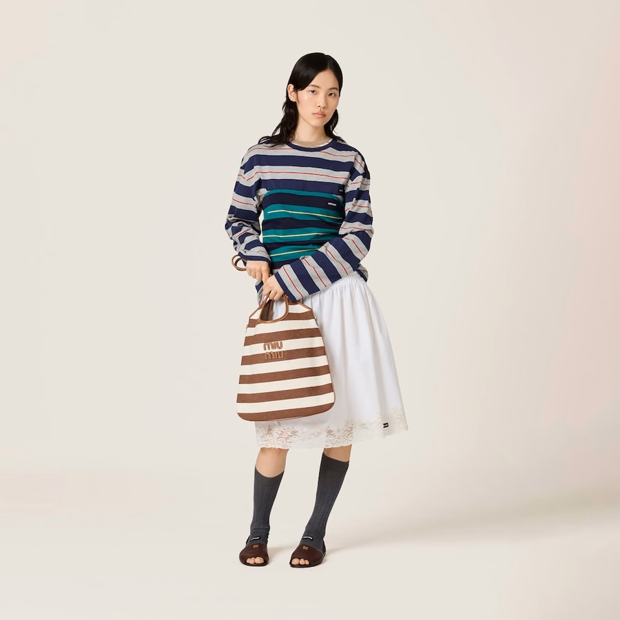 Striped jersey T-shirt