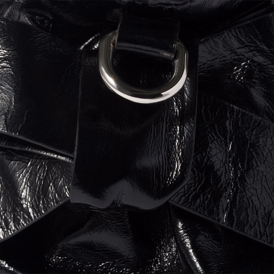 Shiny leather handbag