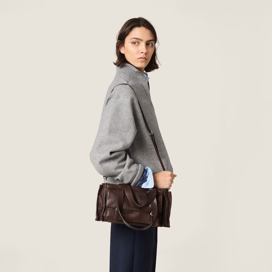 Utilitaire nappa leather shopping bag