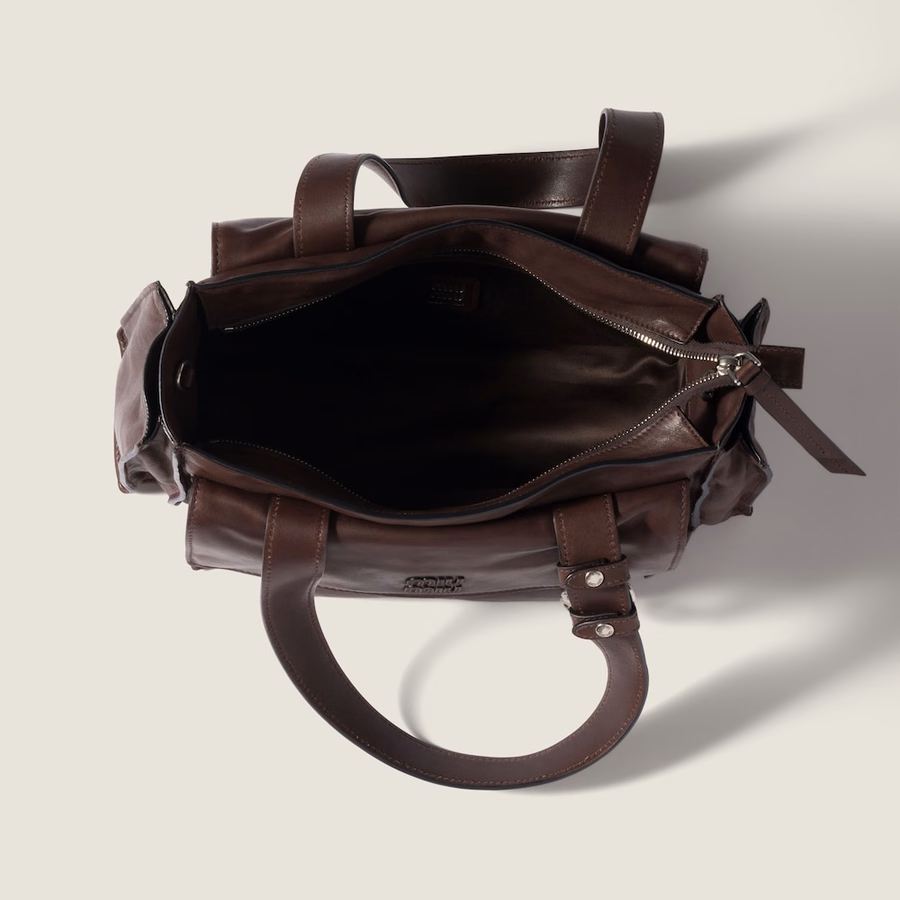 Utilitaire nappa leather shopping bag