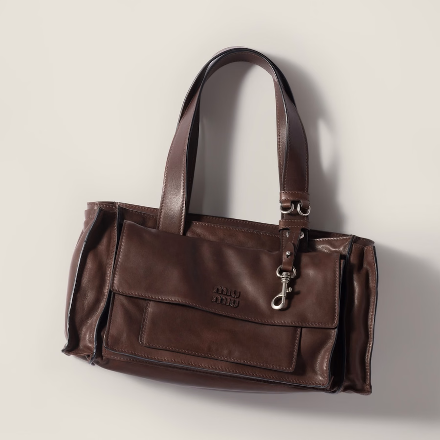 Utilitaire nappa leather shopping bag