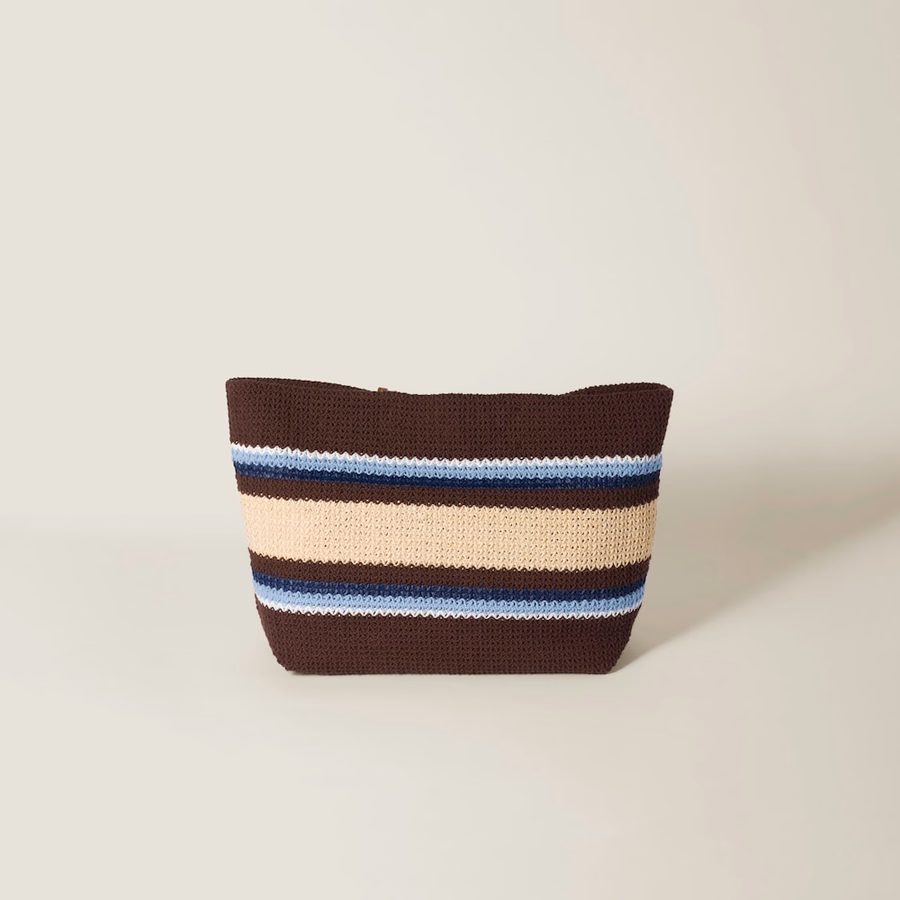 Raffia-effect woven tote bag