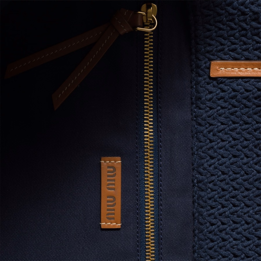 Raffia-effect woven tote bag