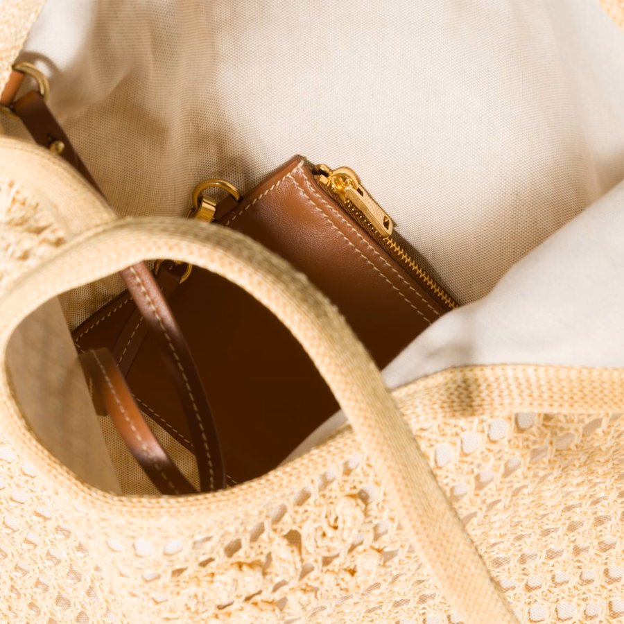 Ivy raffia crochet bag